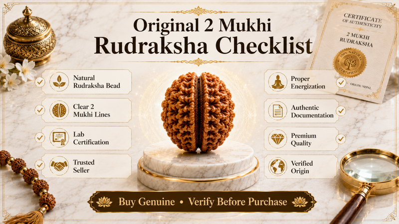 original 2 mukhi rudraksha checklist