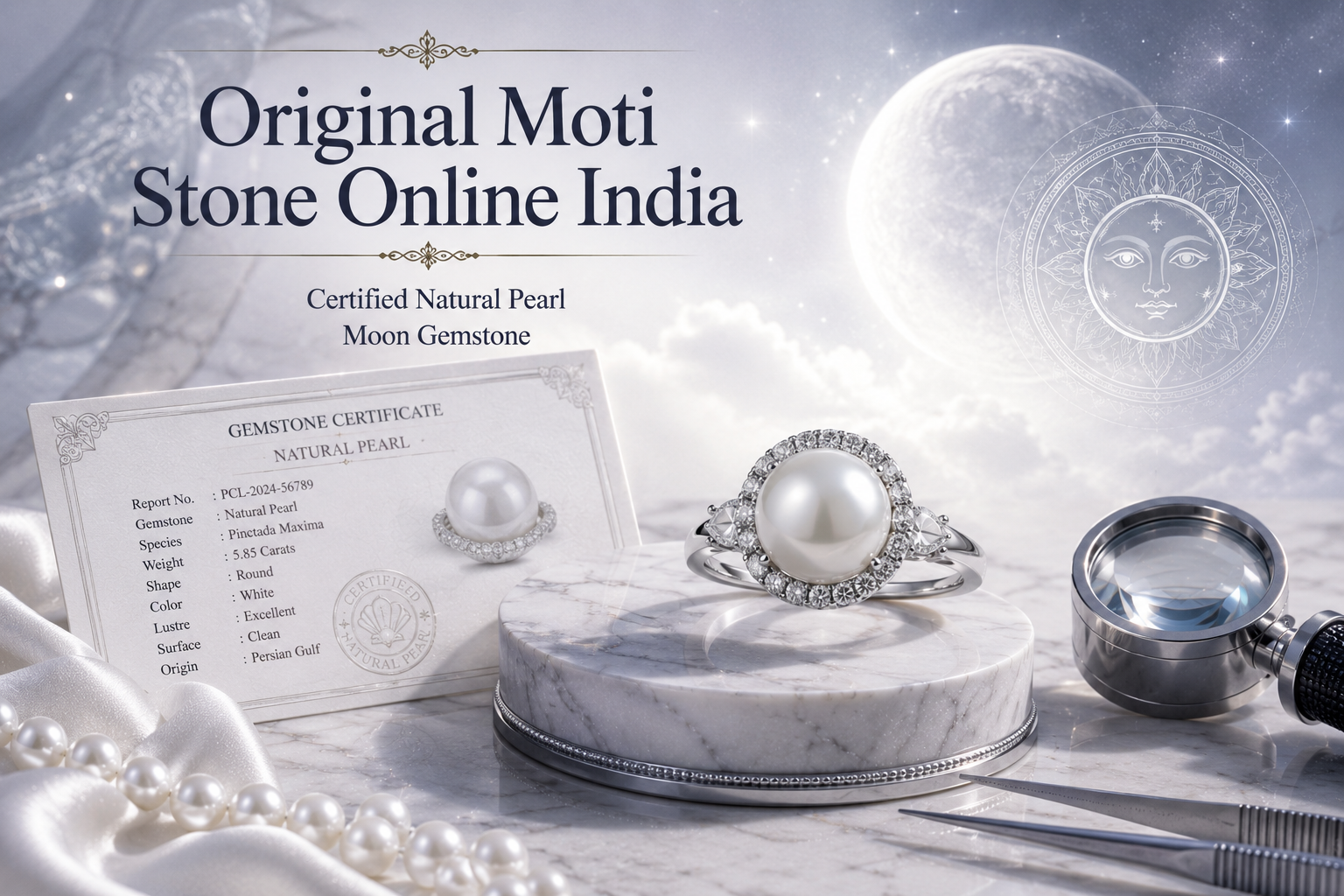 Original Moti Stone Online India — Pearl Gemstone Moon Guide and Benefits