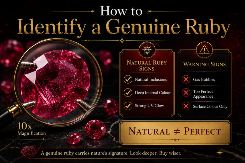 how to identify a genuine ruby