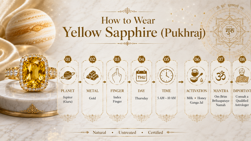how to wear yellow sapphire pukhraj
