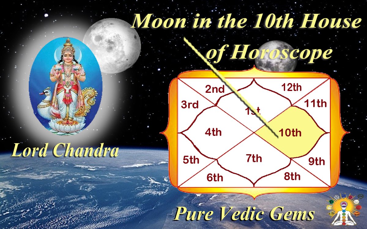 Moon in the 10th house of horoscope-