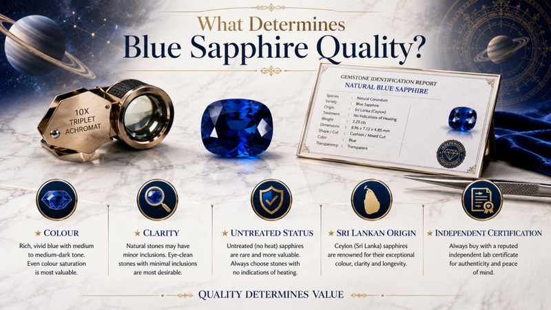 what determines blue sapphire quality