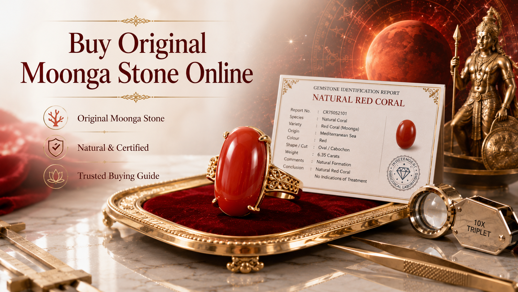 Original Moonga Stone Online India | Red Coral Price, Benefits & Buying Guide