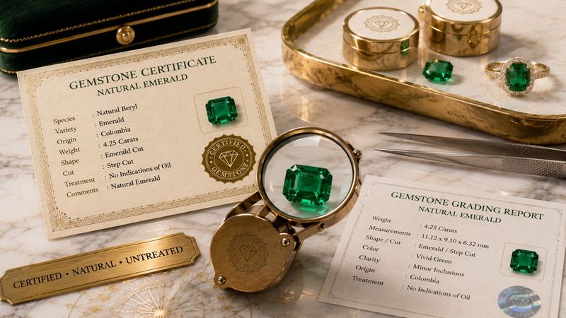 certified natural untreated emerald