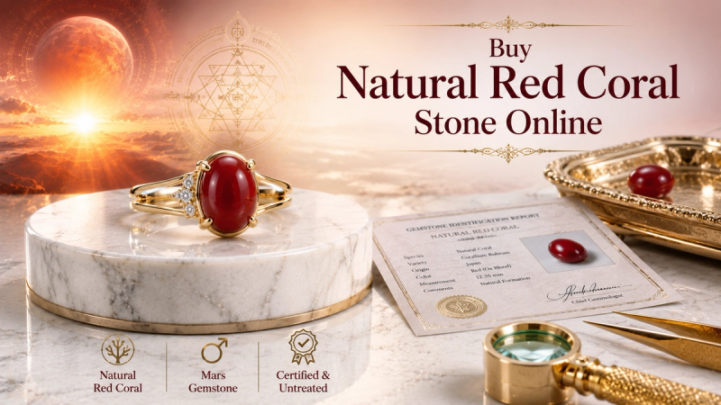 Buy Natural Red Coral Stone Online — Moonga Gemstone Guide, Mars Benefits and Price