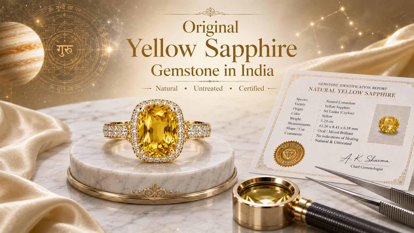 Original Yellow Sapphire Gemstone India — Pukhraj Stone Jupiter Guide and Buying Tips