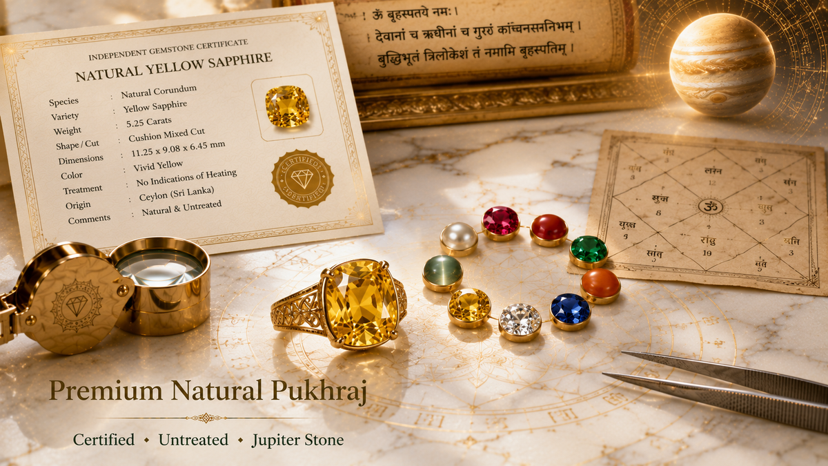 Premium Pukhraj Gemstone for Sale | Natural Certified Yellow Sapphire