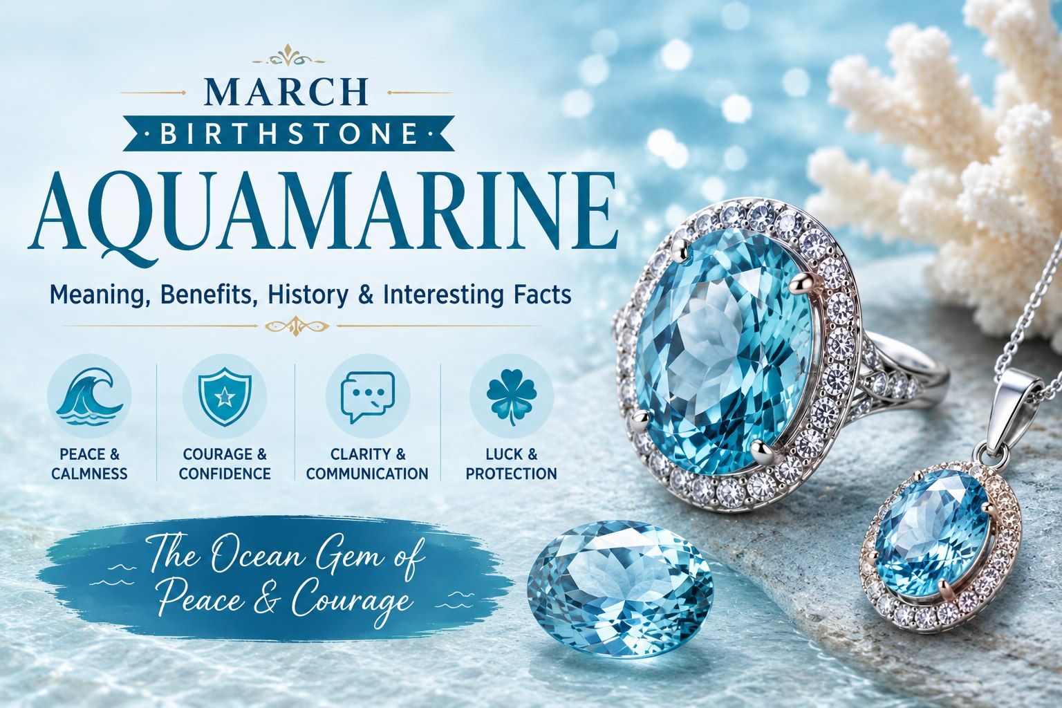 March Birthstone Aquamarine: Meaning, Benefits, History & Interesting Facts