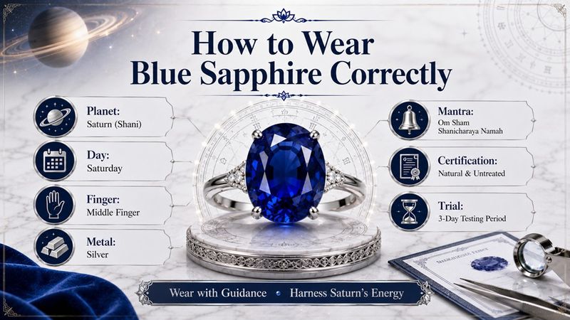 how to wear blue sapphire correctly