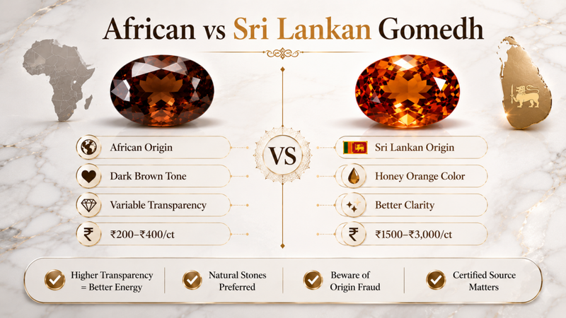 African vs srilankan hessonite