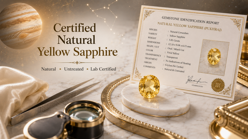 certified natural yellow sapphire