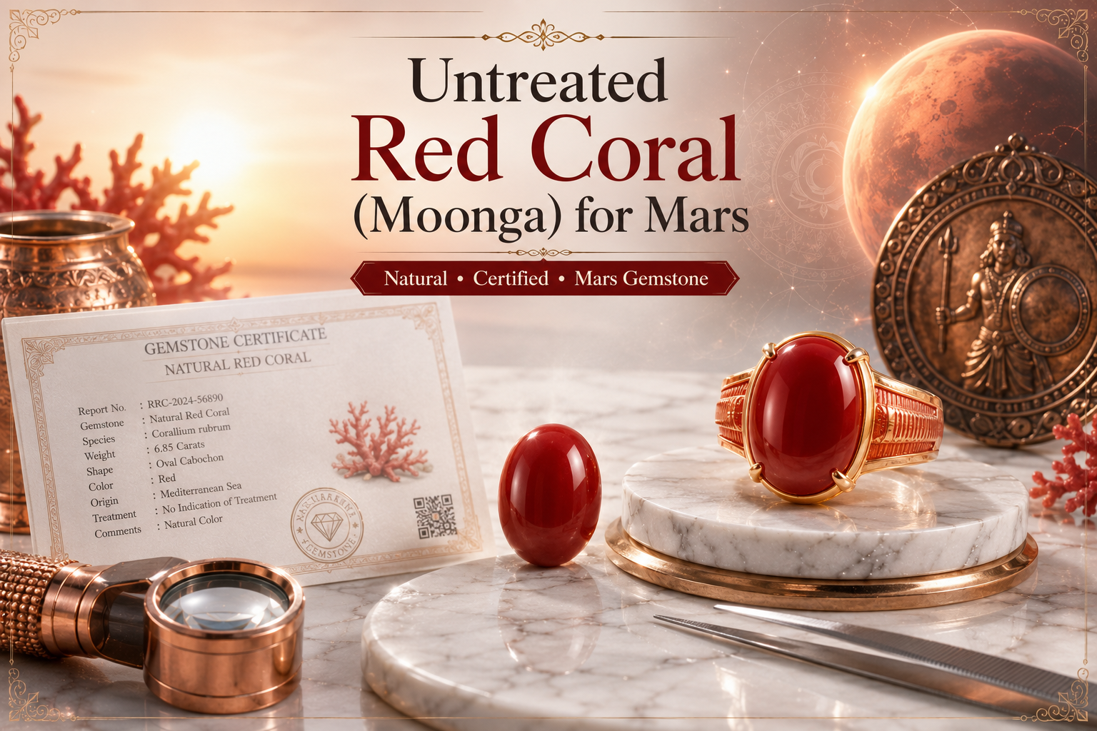 Untreated Red Coral Gemstone Online — What to Know Before Buying Moonga for Mars