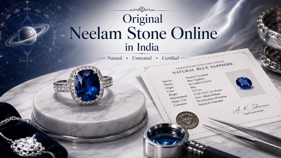 Original Neelam Stone Online in India | Buy Certified Natural Blue Sapphire