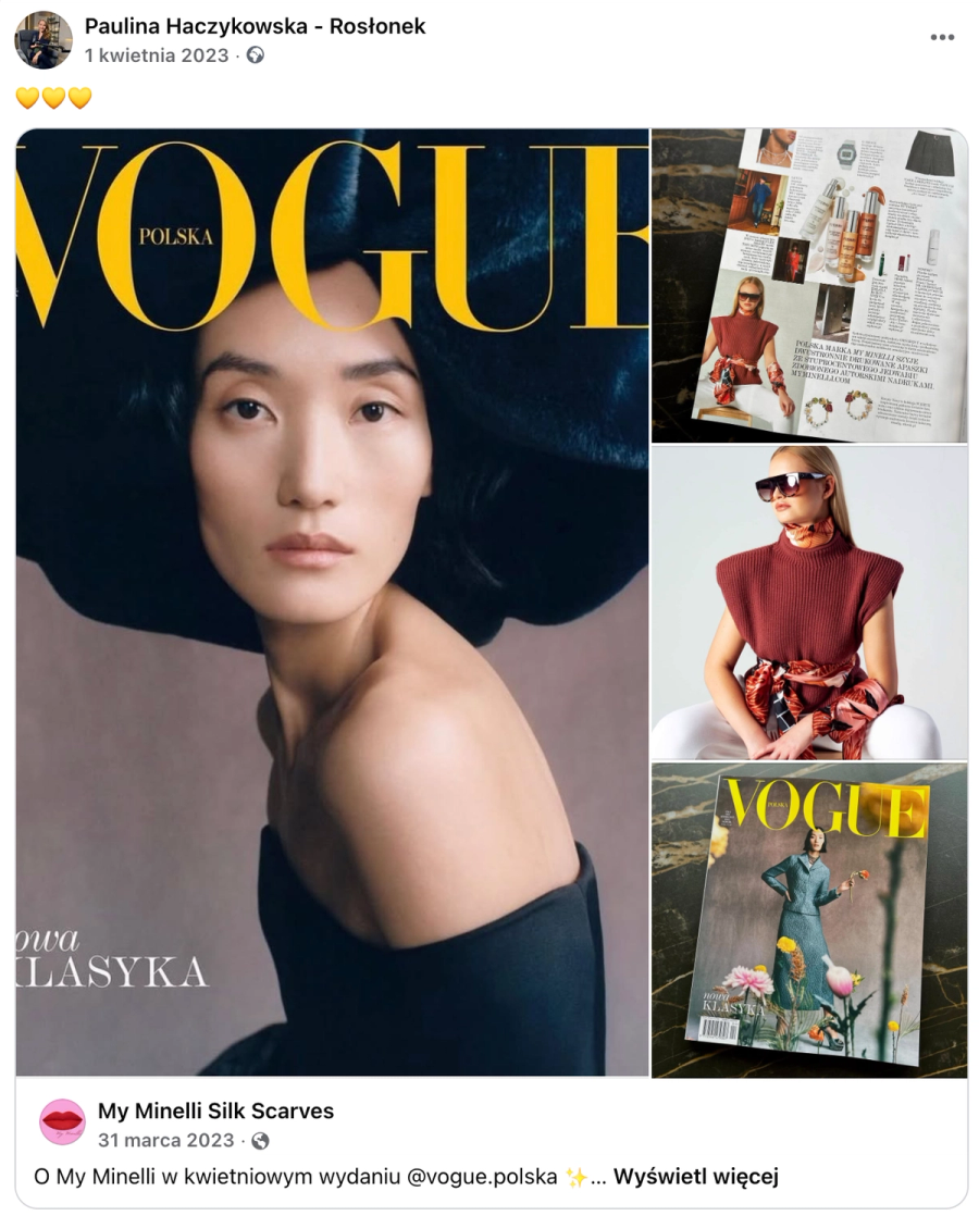 My Minelli w kwietniowym wydaniu Vogue Polska 2023