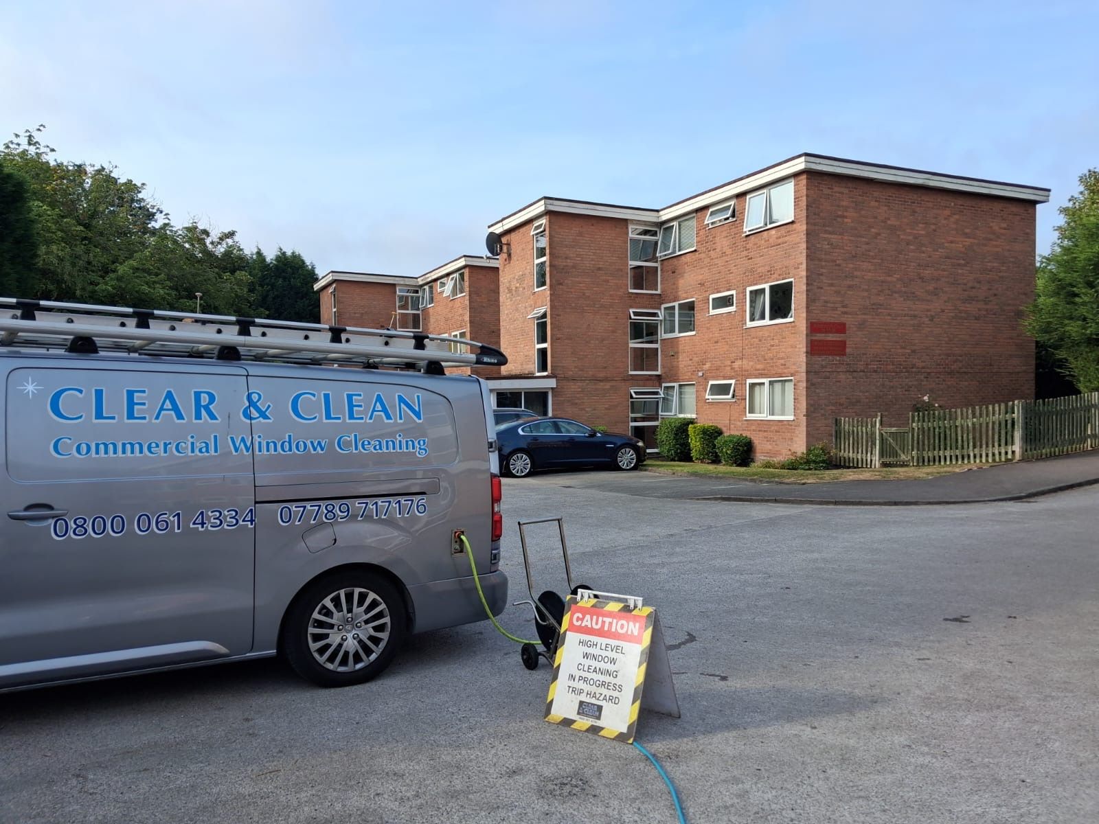 Clean communal entrance of a managed residential block