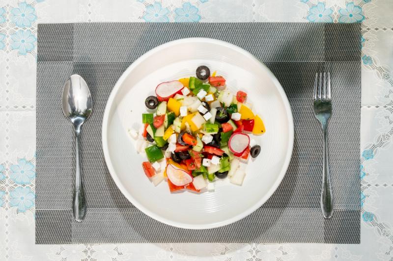 A mixed salad photographed from above