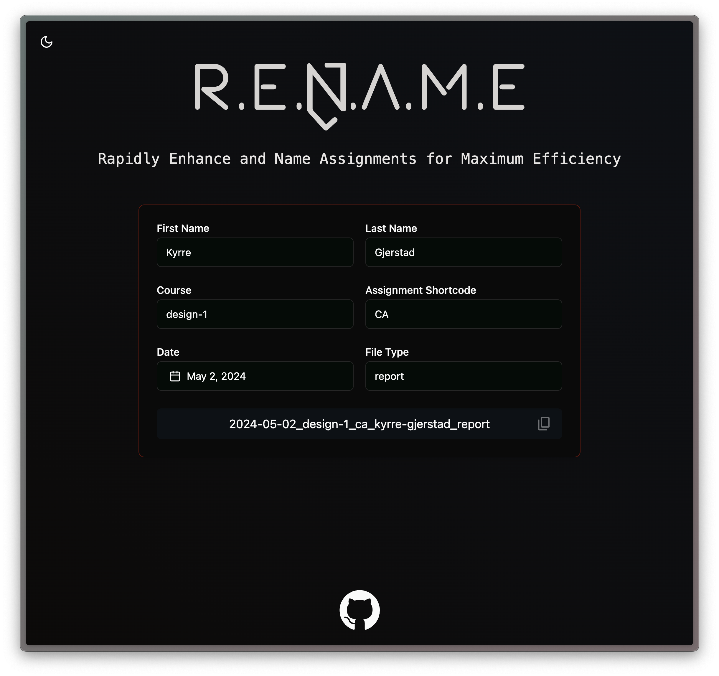 Kyrre Gjerstad - R.E.N.A.M.E screenshot 1