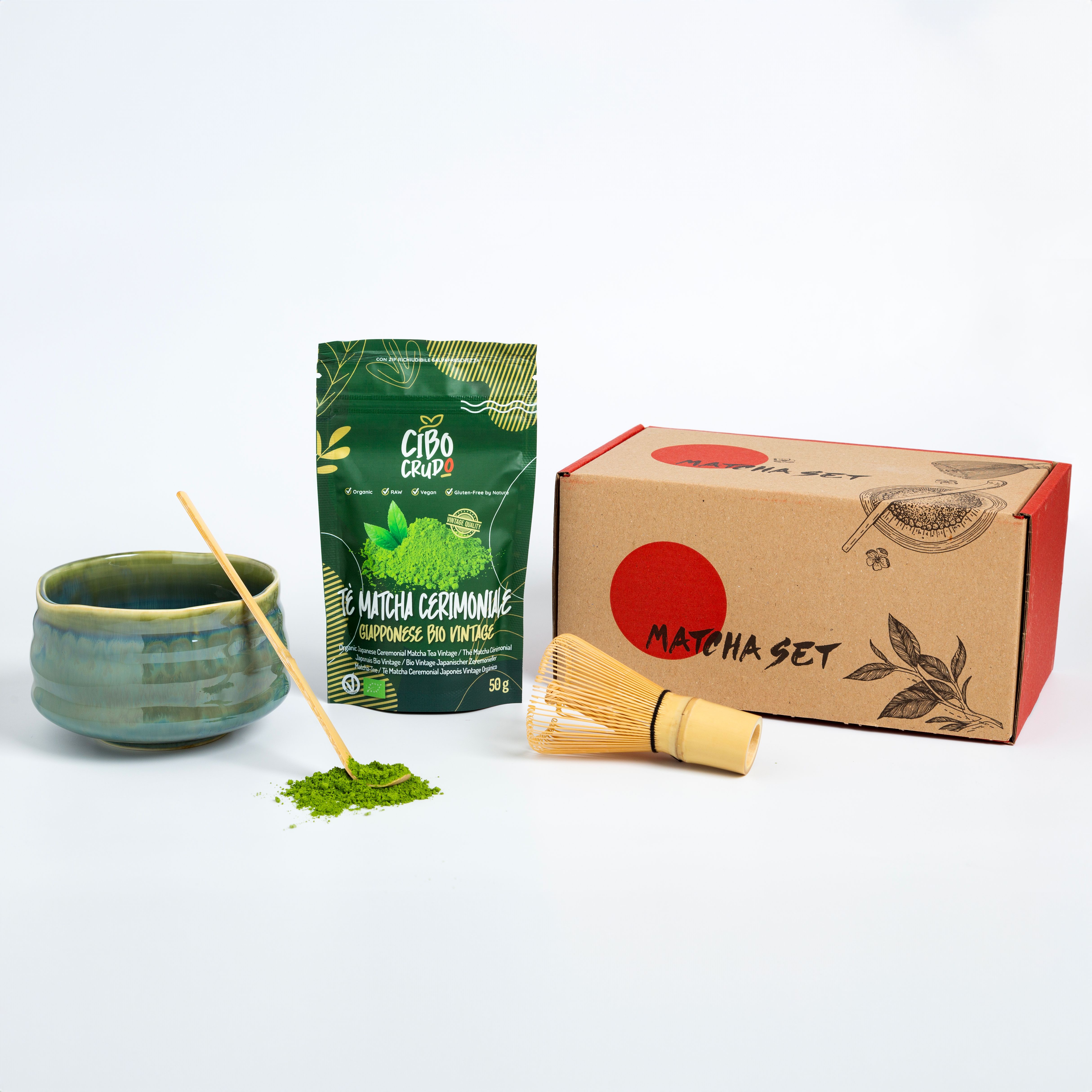 Set con tè Matcha Cerimoniale per il tradizionale rito del tè giapponese