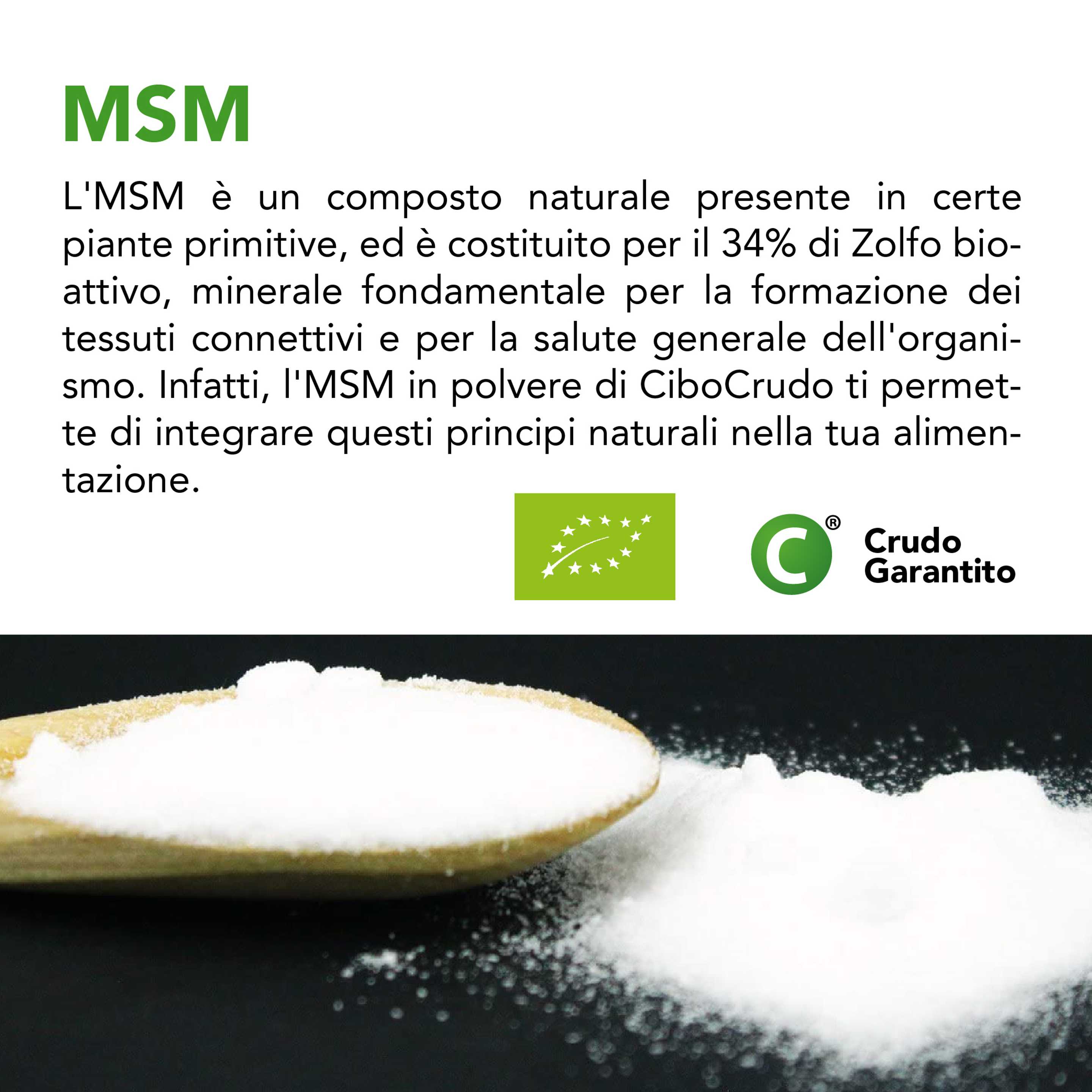 Msm In Polvere (Metilsulfonilmetano) Crudo: integratore naturale