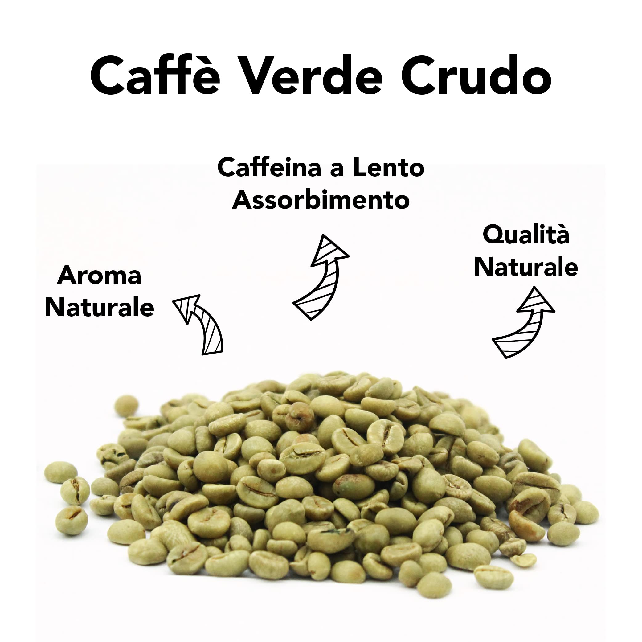 Caffè Verde Biologico e Crudo In Grani