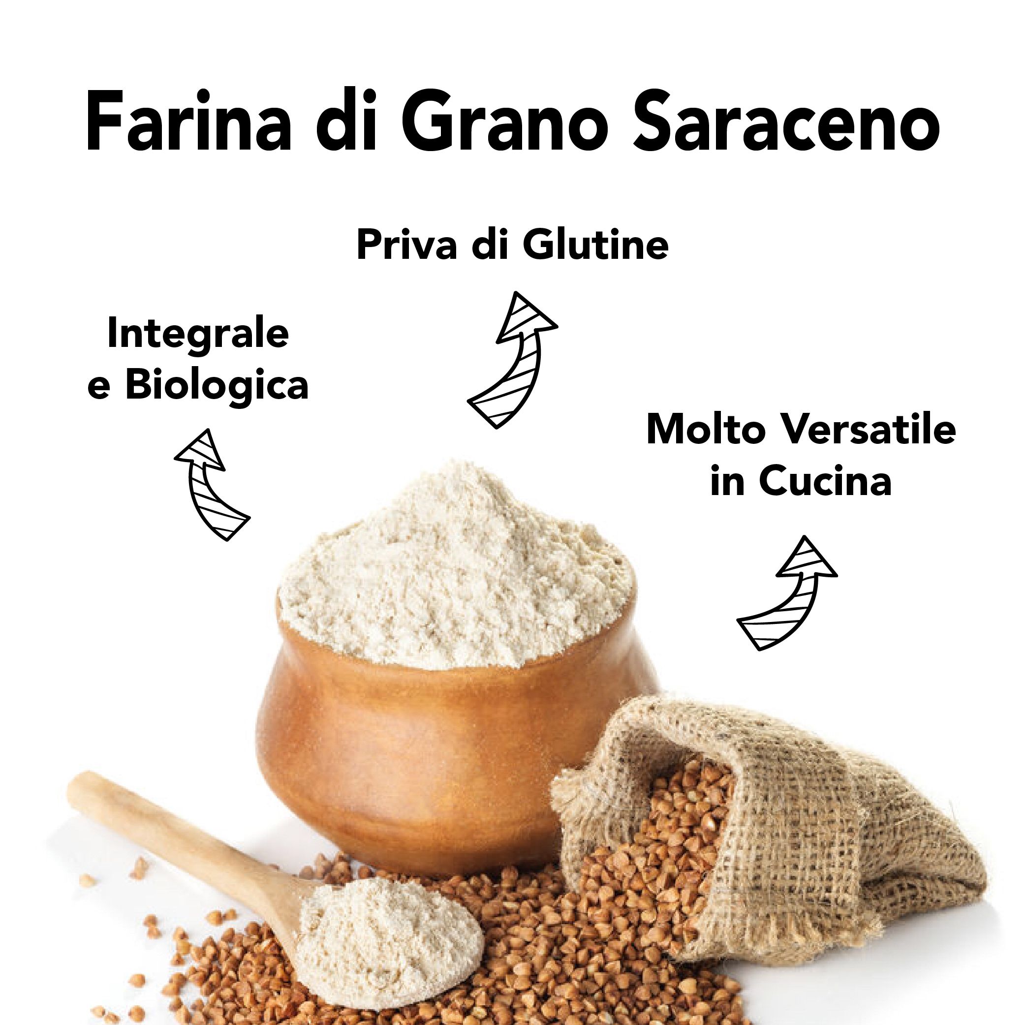 Farina bio di grano saraceno integrale Senza Glutine