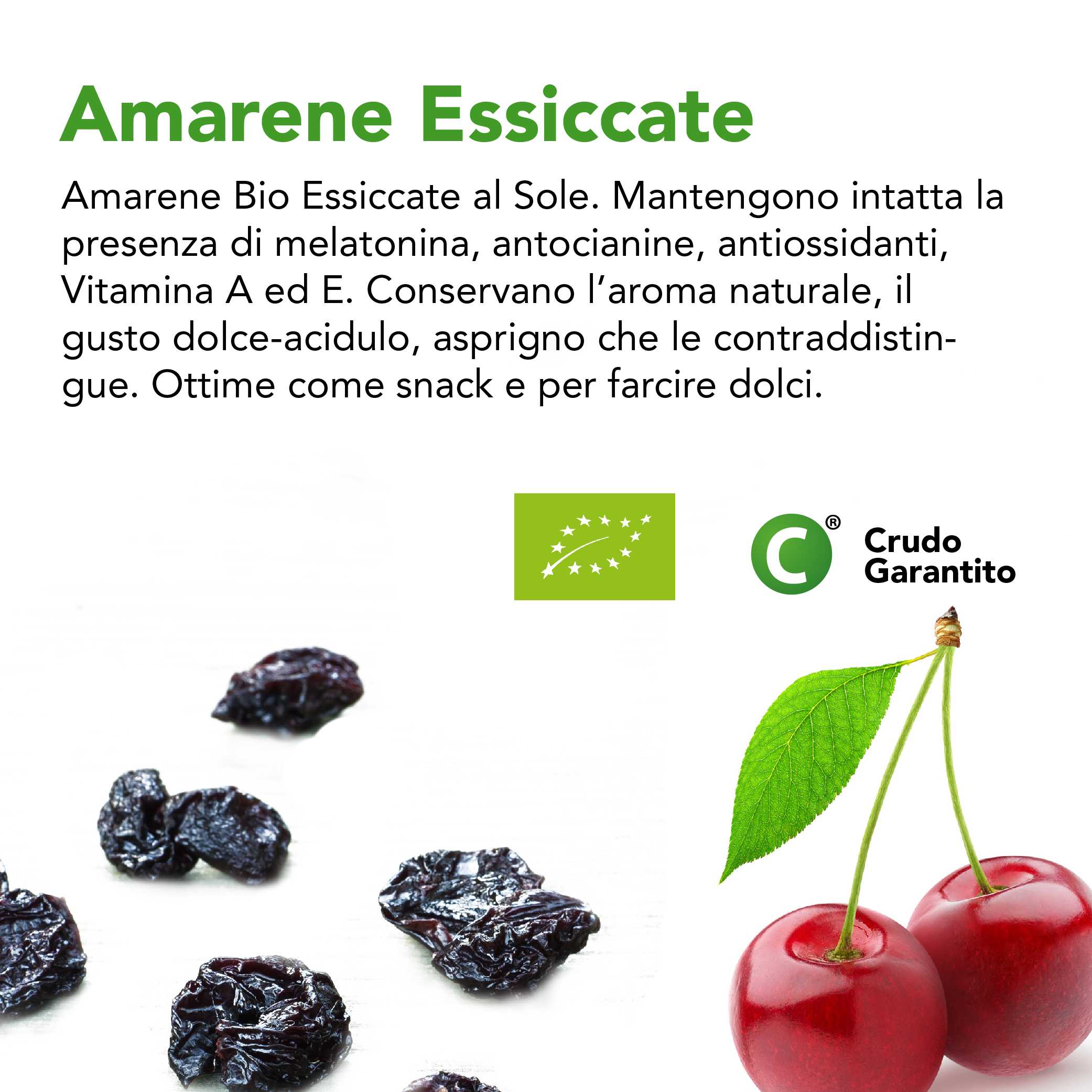 Amarene Essiccate Crude Bio - 250g 4