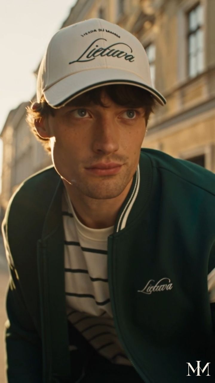 Portrait of the skater in the white cap