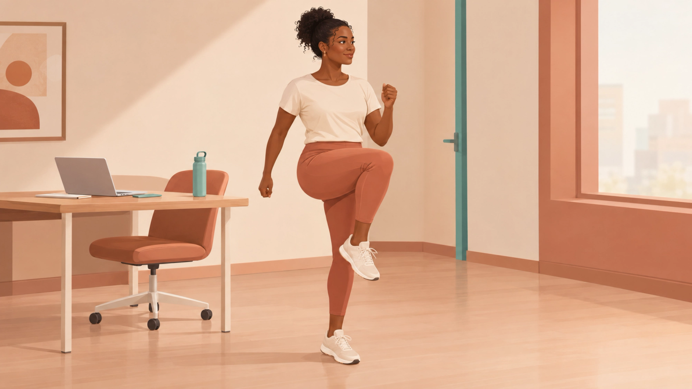 Illustration of a woman performing a short bout of exercise.