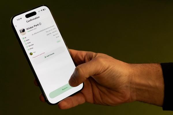 PARennial Golf booking confirmation screen in the app