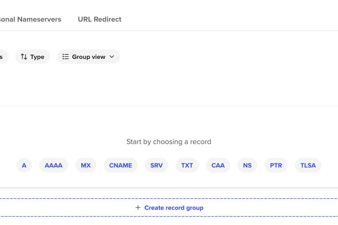 A dns record management dashboard