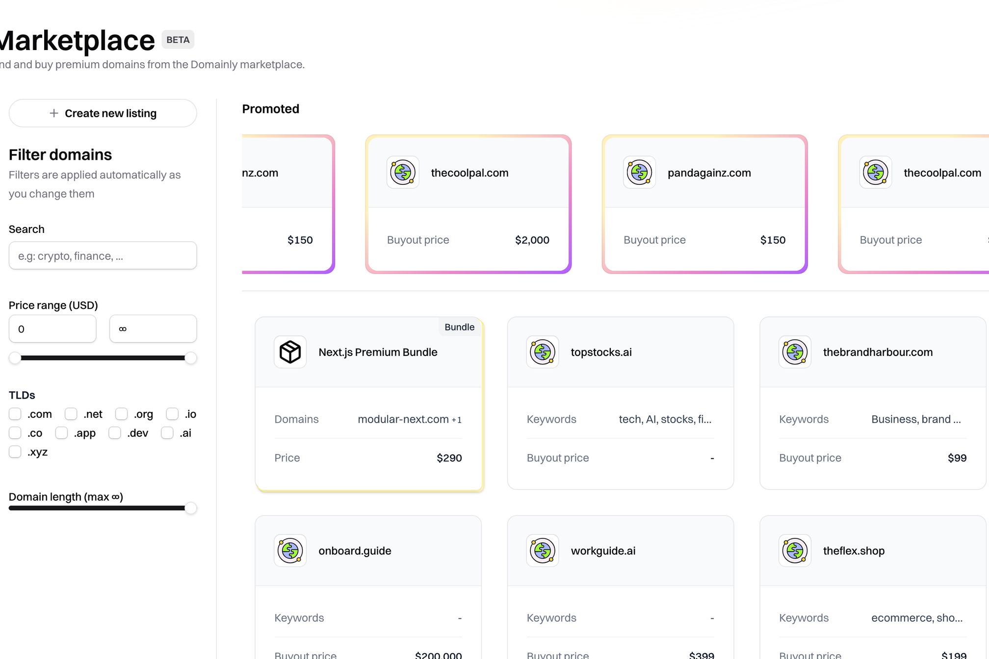 domainly marketplace