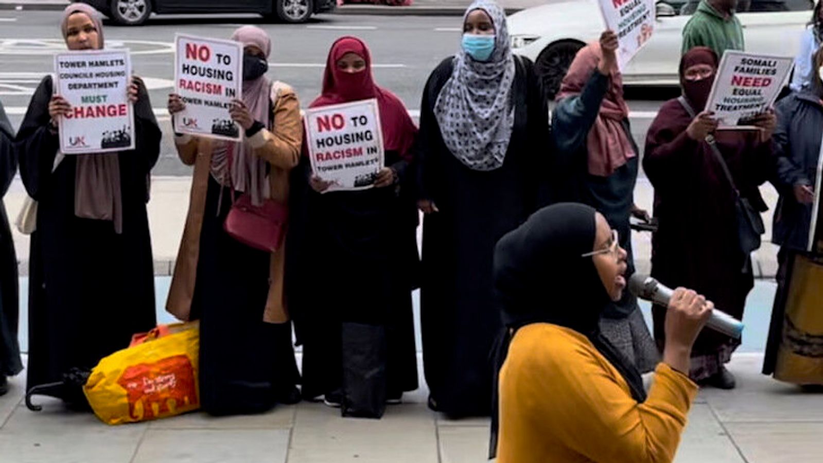 Somali women protesting over housing discrimination in Tower Hamlets