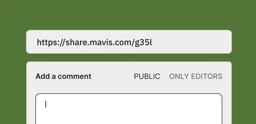 Share your work with others feature