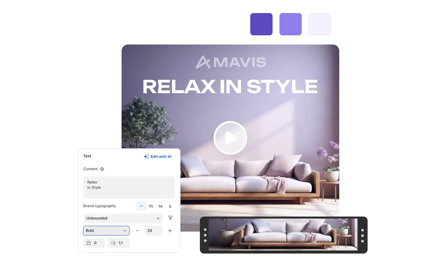 You can add text and images to customize your watermark