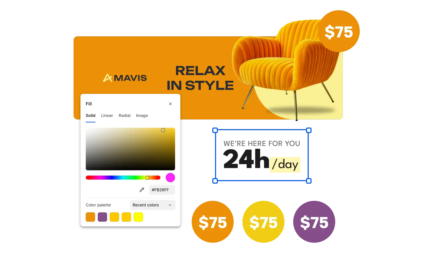 Create reusable templates with editable SVG elements