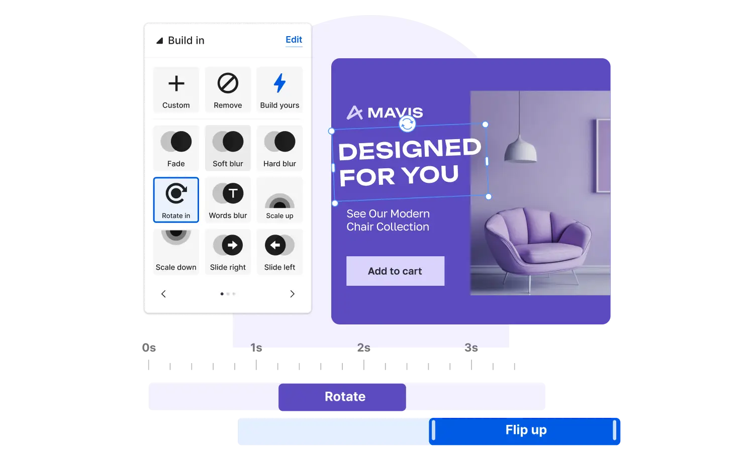 Animate product rotations quickly