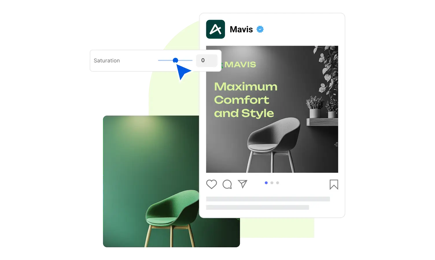 Monochrome ads with customizable text