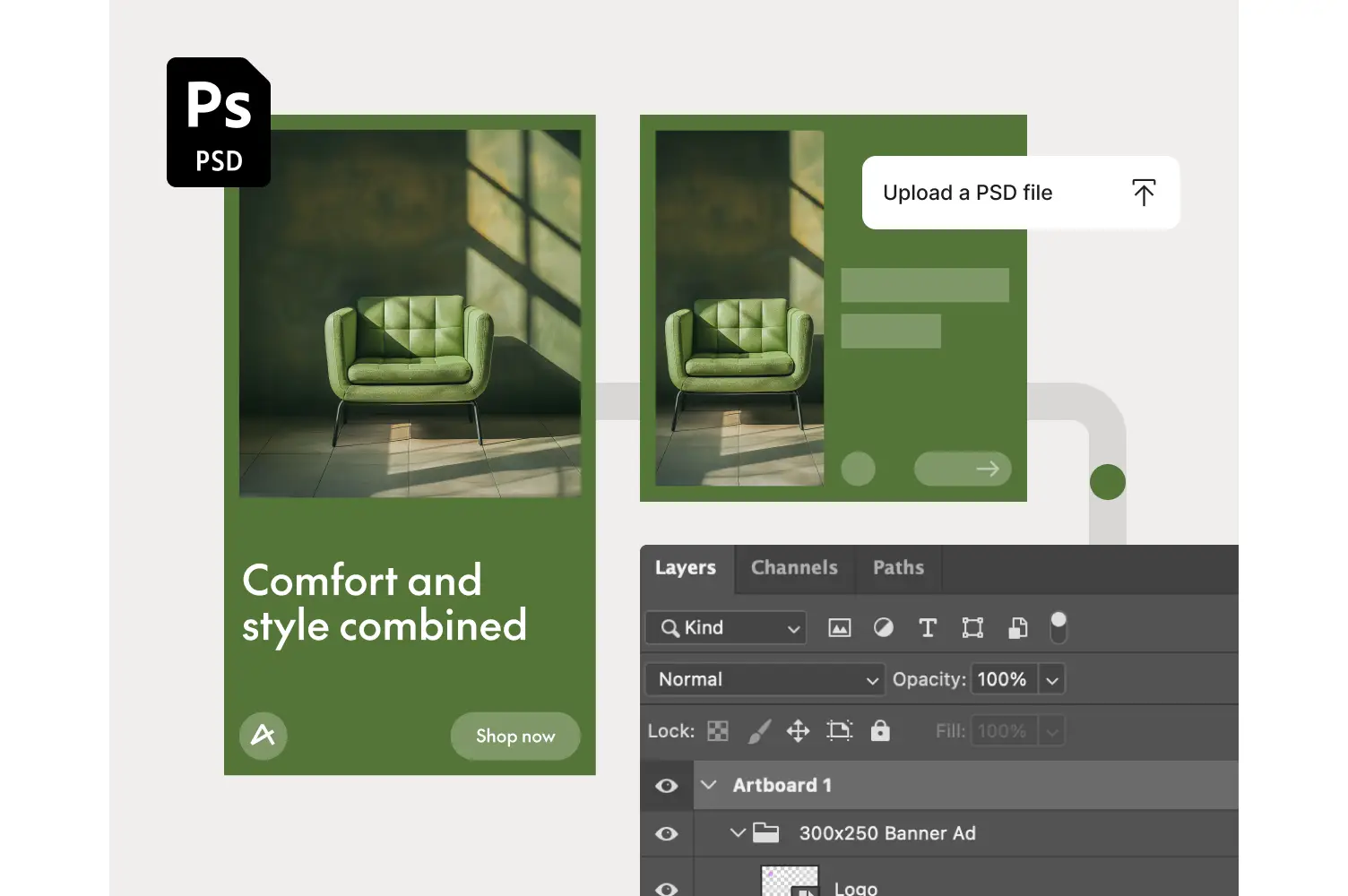 Turn PSD files into live campaigns