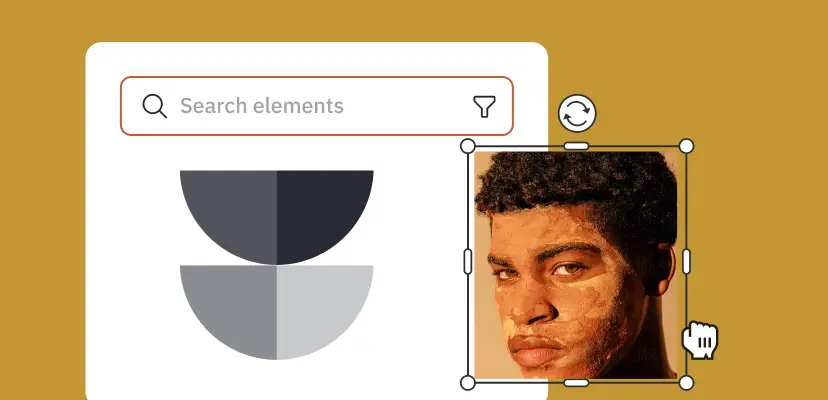 Design with premium elements including stock photos, videos, illustrations, shapes, music