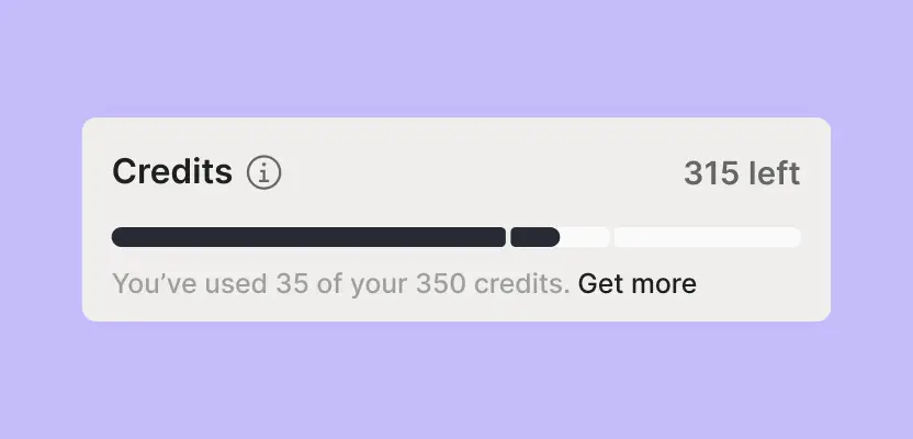 Credits give you predictable pricing insights