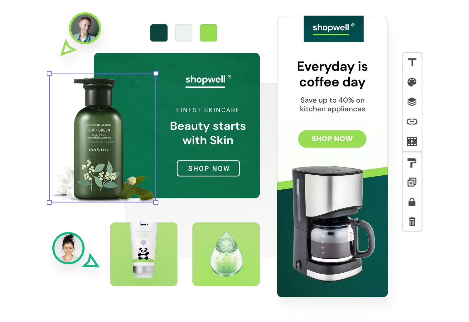 Create personalized retail ads that feature your best-selling goods or services