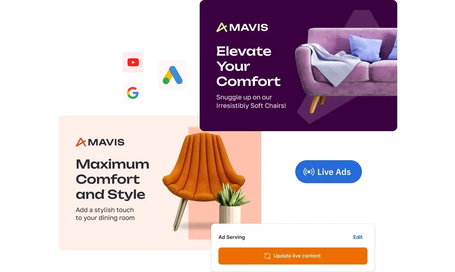Customize published ads in real time