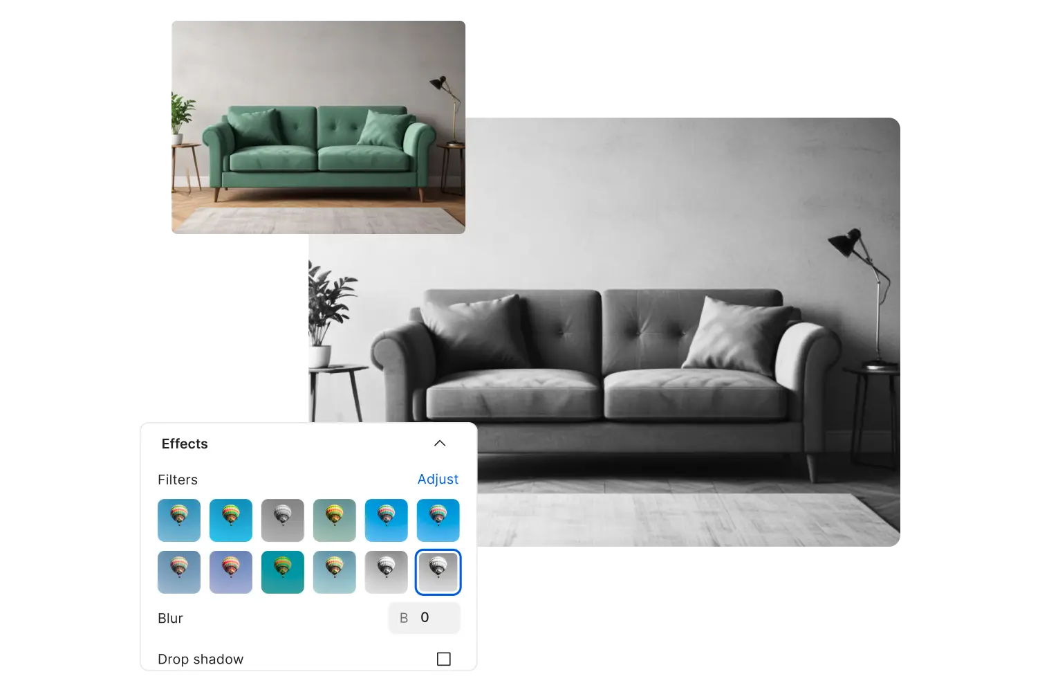 Make images black and white online