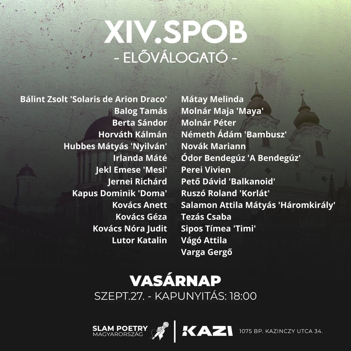 A XIV. SPOB előválogató vasárnapi napjának versenyzői
