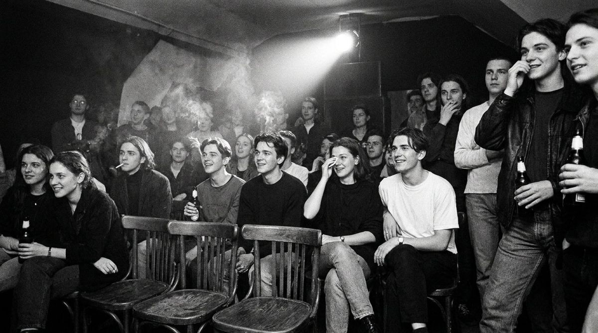 Audience at a slam poetry club night