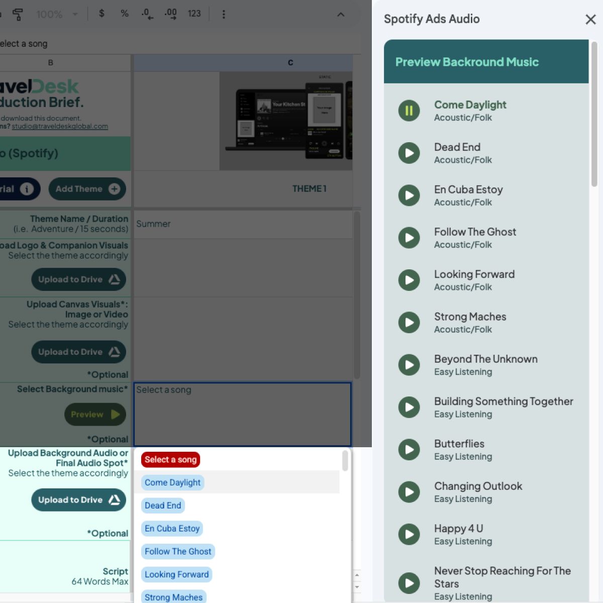 Spotify Audio Previews in action