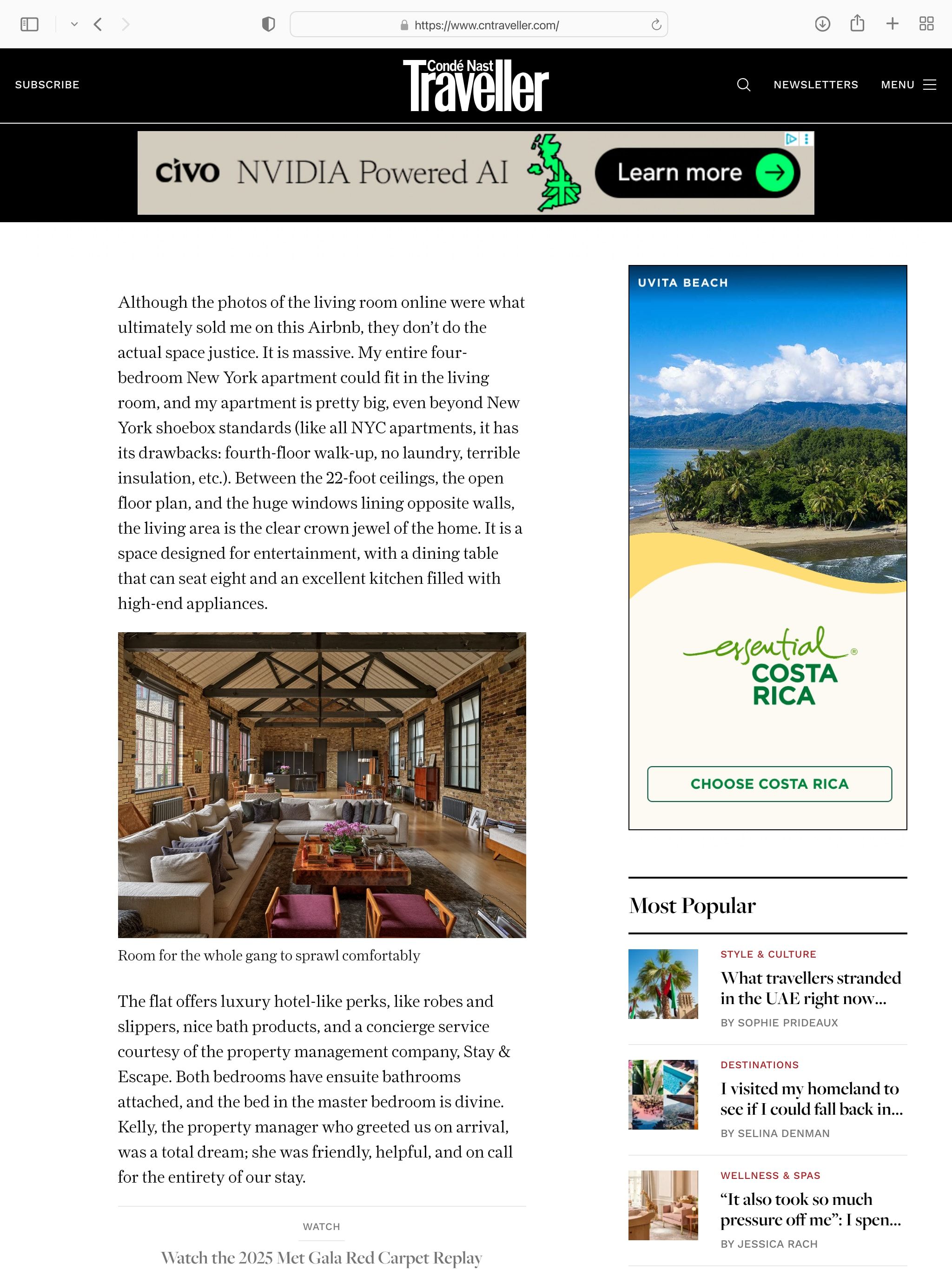 A preview of the Costa Rica competitive conquesting double-mpu banner displayed in a Traveller article