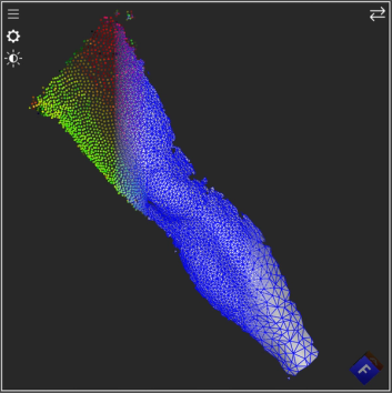 Point-cloud meshing and decimation of a reconstructed surface