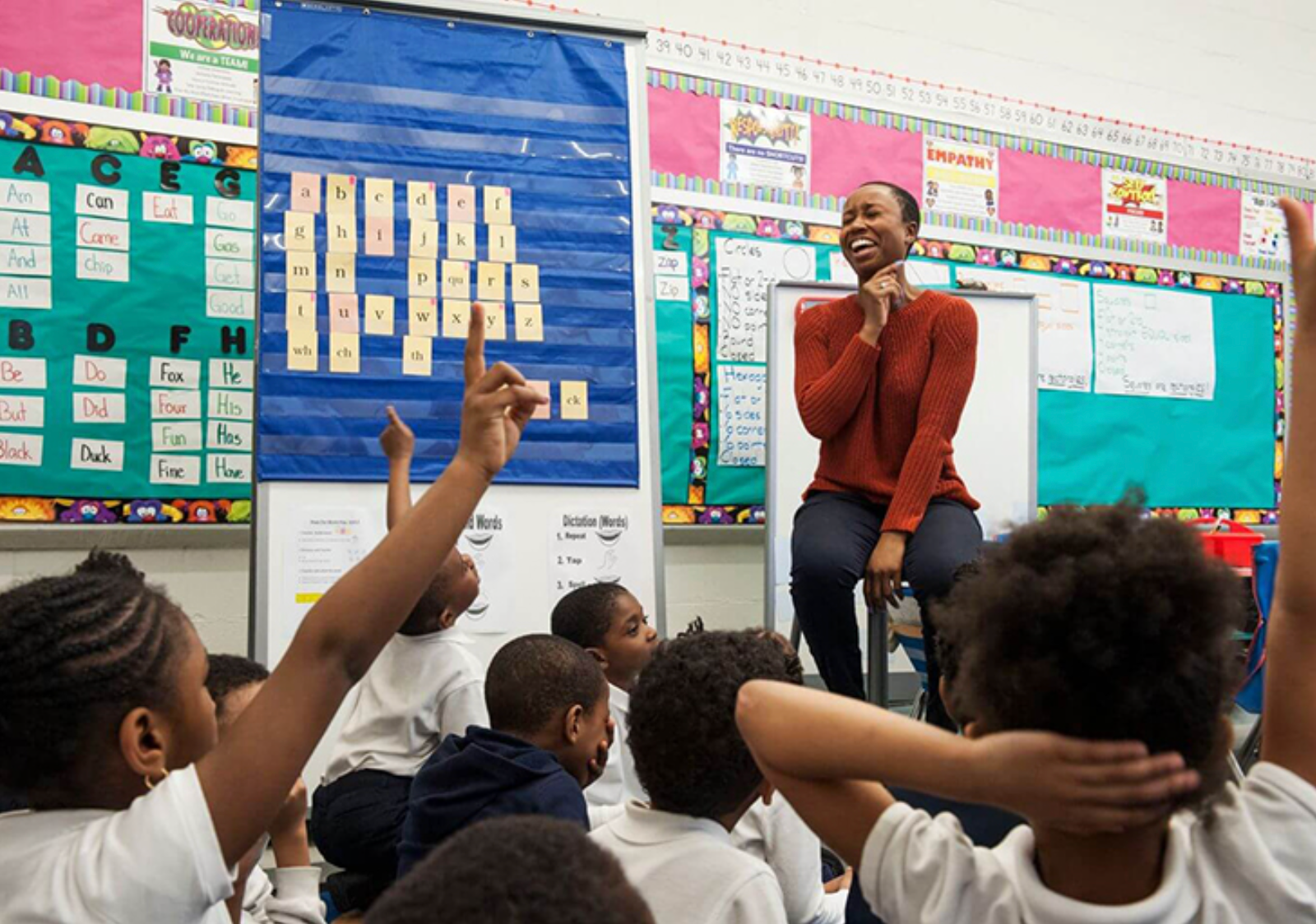 Ascend teacher teaching in joyful classroom