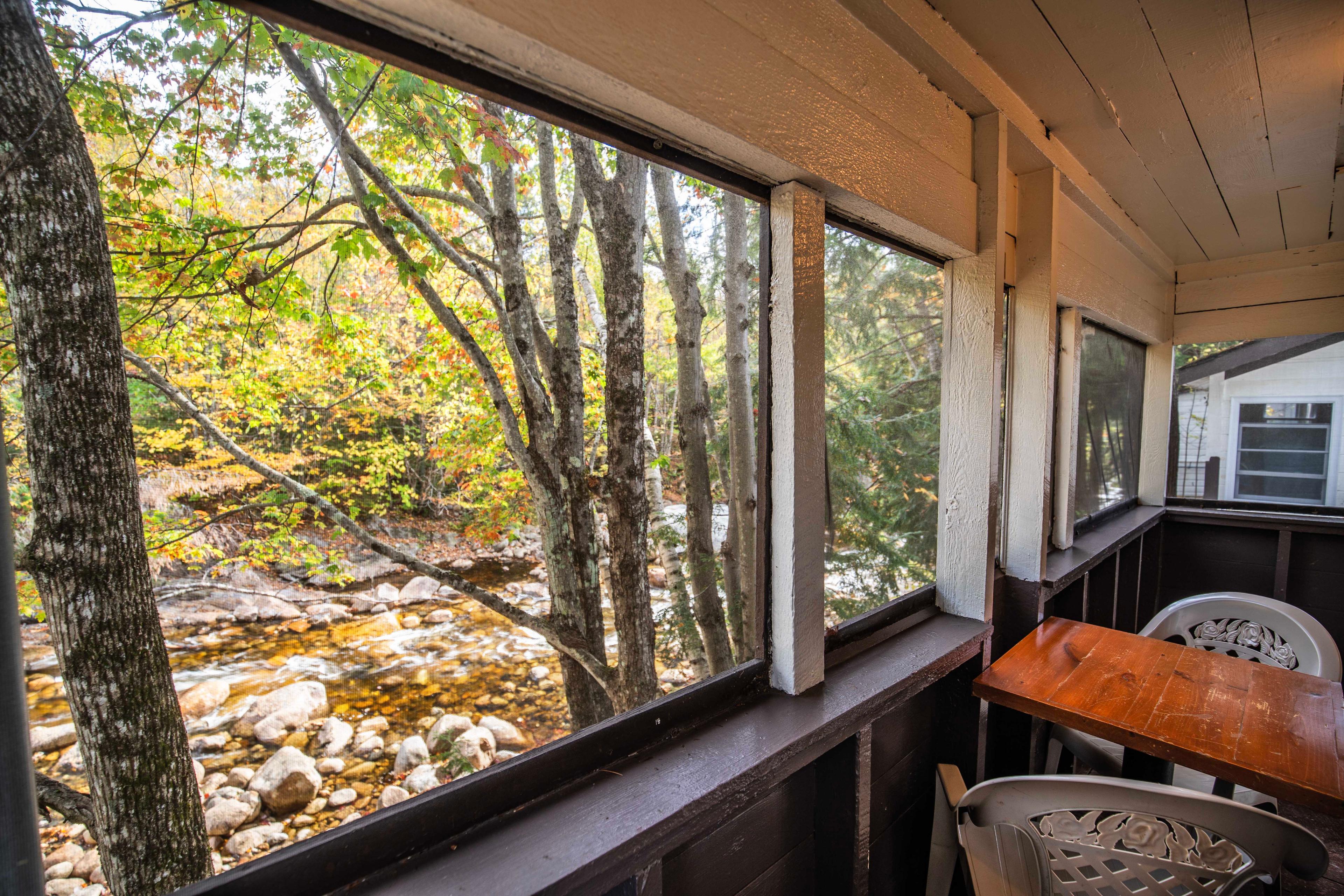 Enjoy nature's beauty from Lost River cabin in Lincoln, NH. #RomanticGetaway #UnforgettableGetaway #CabinInTheWoods #RelaxationSpot